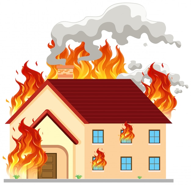 Cartoon House On Fire Images - Free Download on Freepik