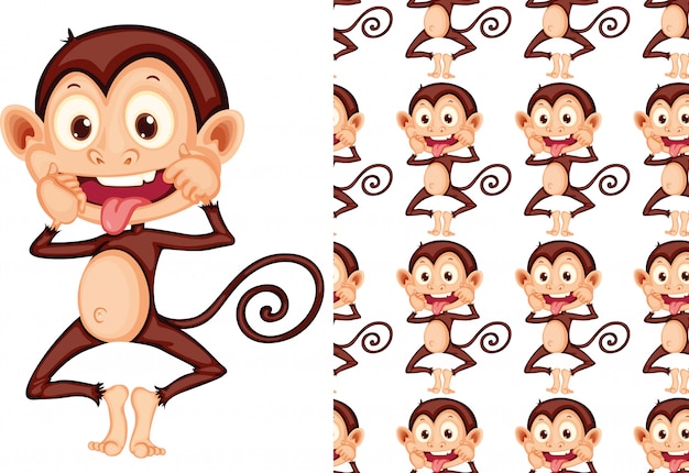 isolated monkey pattern cartoon