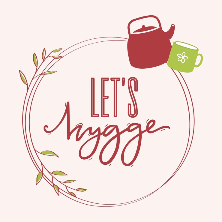 Vector isolated natural label with watering can and mug hygge concept vector