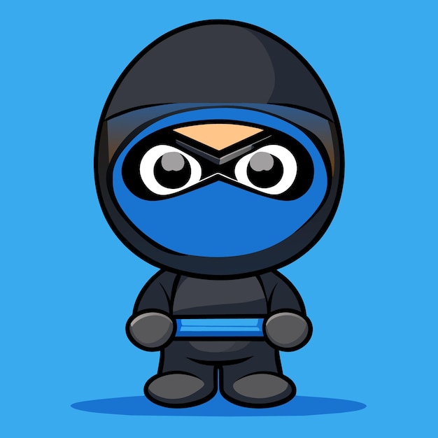 Vettore concetto di mascotte isolata ninja vector art