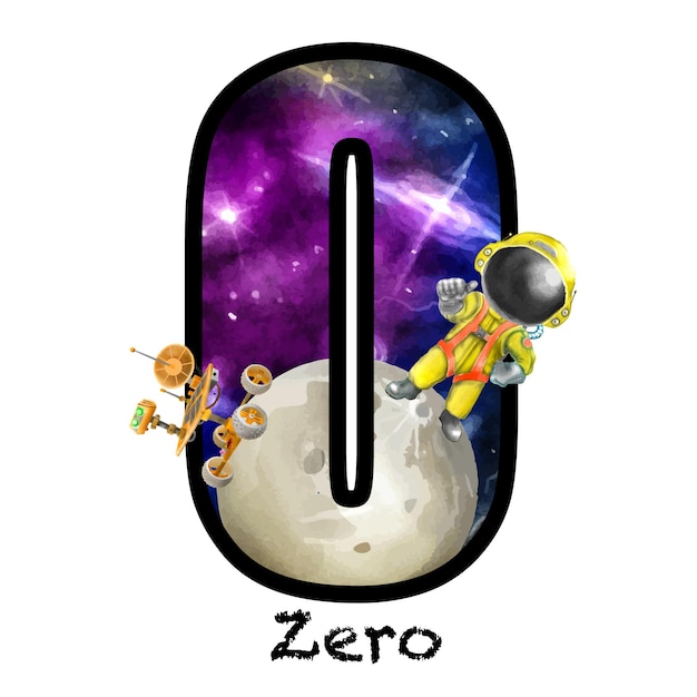 Vettore numerico isolato con una carina illustrazione di un ragazzo spaziale