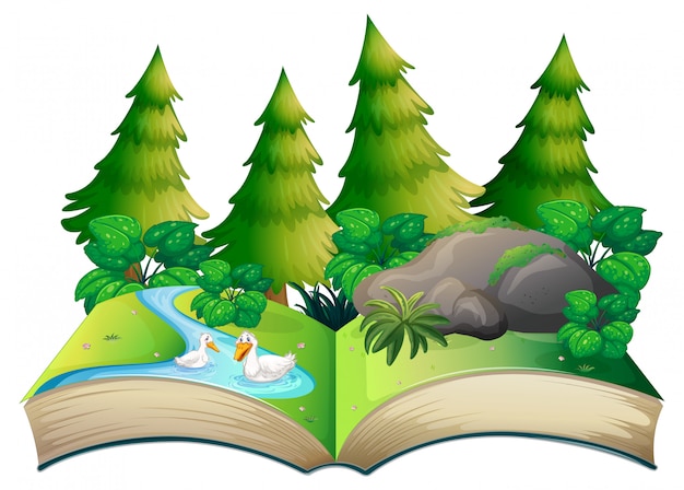 Tema di natura libro aperto isolato