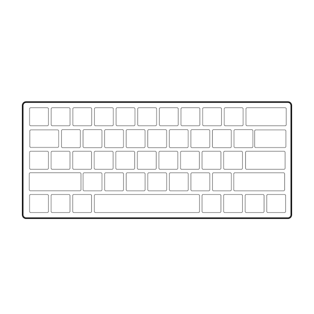 Vector isolated outline simple icon of compact size keyboard a computer symbol