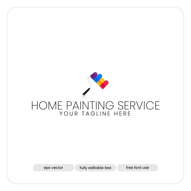 Isolated painting service logo premium eps 10 elegant vector template premium vector