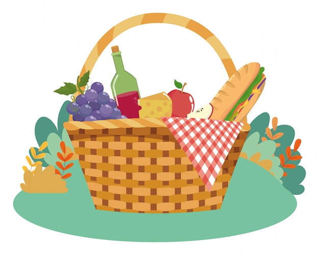 Isolated picnic basket  vector illustrator