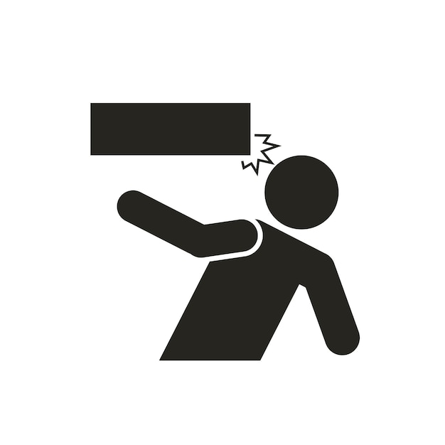 Isolated pictogram icon safety sign mind your head low up ceiling caution