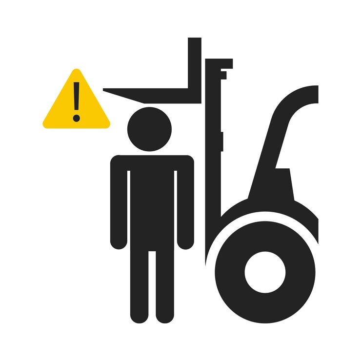 Vector isolated pictogram icon of do not stand under forklift industrial safety sign