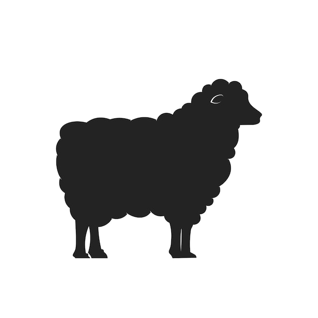 Segno pittogrammatico isolato di agnello, pecora, capra, icona di silhouette di animale