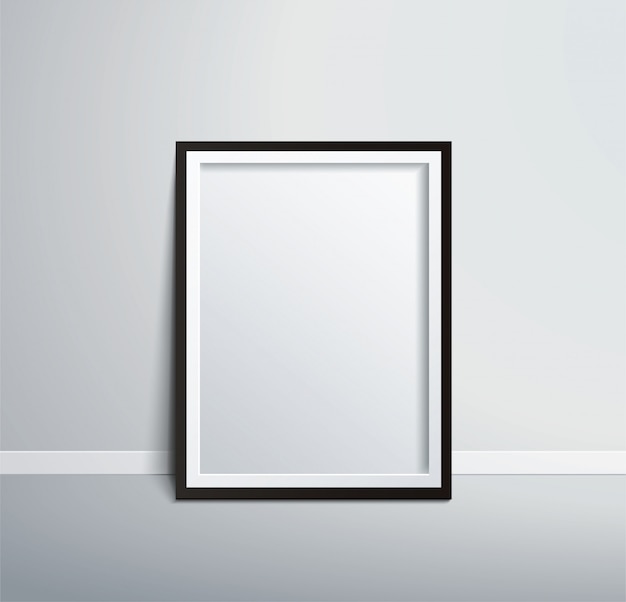 Isolated picture frame on wall