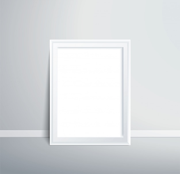 Isolated picture frame on wall