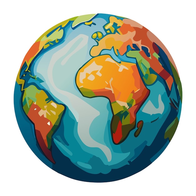 Vector isolated planet earth graphic illustration