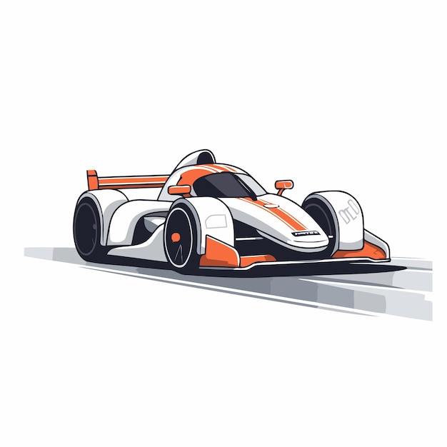 Isolated racing car on a white background Vector illustration Eps 10