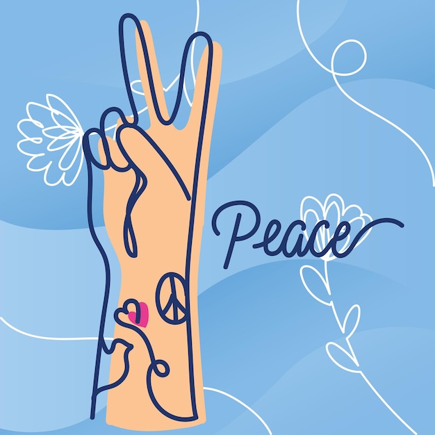 Vector isolated raised hand with peace gesture peace and diplomacy flat concept vector