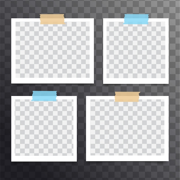 Изолированные реалистичные пустой мгновенный набор фотографий