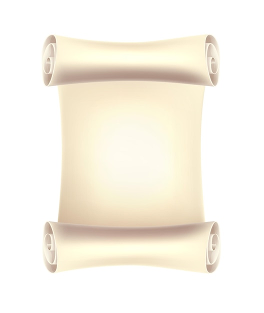 Isolated realistic style paper empty scroll