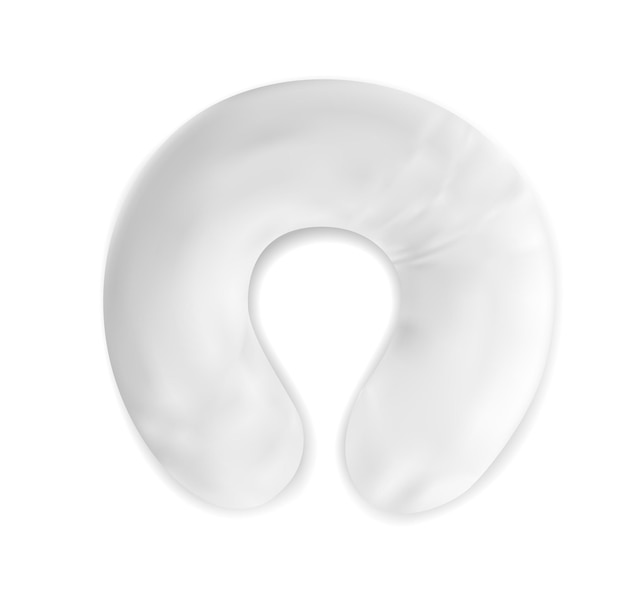 Isolated realistic white blank travel pillow for neck