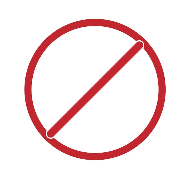 Isolated red restriction do not prohibition round crossed icon sign