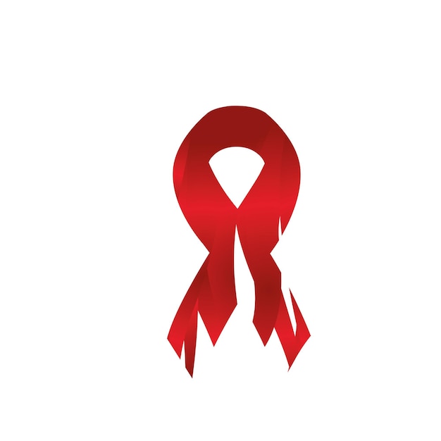 Nastro rosso isolato consapevolezza della malattia giornata mondiale contro l'aids concetto stop virus icona supporto internazionale