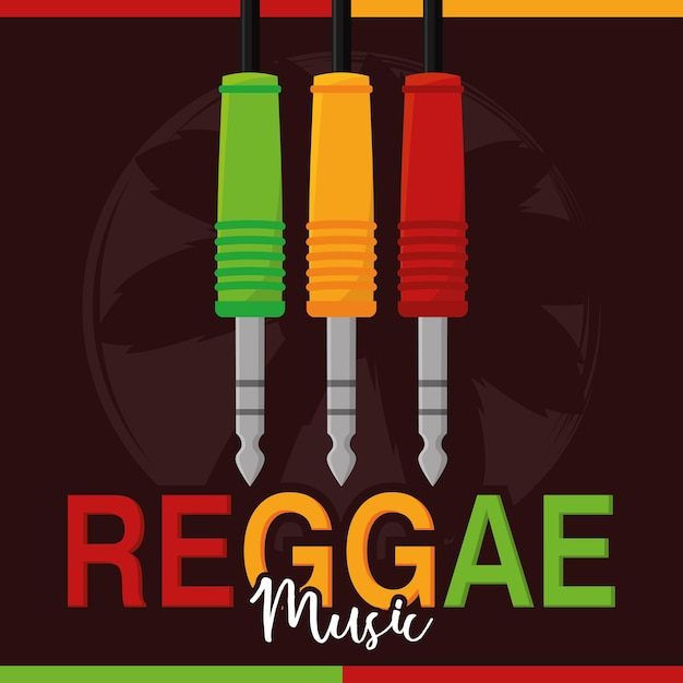Illustrazione isolata del vettore del suono della musica dello strumento sonoro reggae