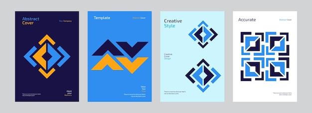 Isolated Report Template Creatieve bedrijfspresentatie Layout Geometrische brochure Ontwerp Flyers