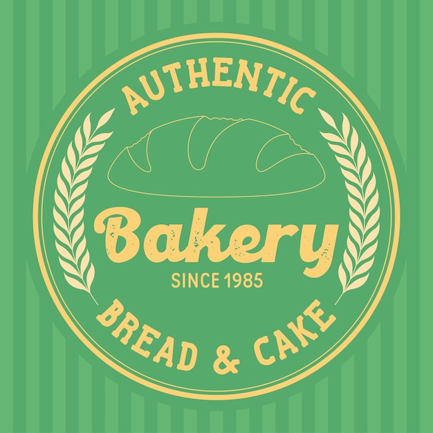 Isolated retro high quality premium bakery badge with a bread sketch vector