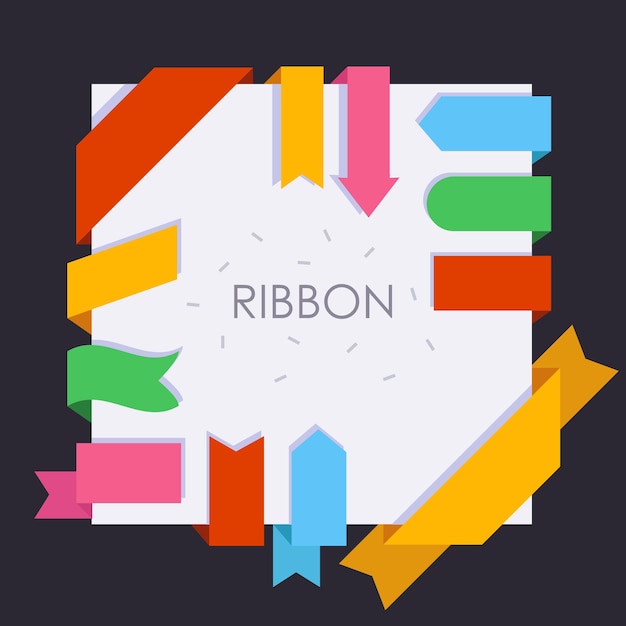 Isolated of ribbon vector set