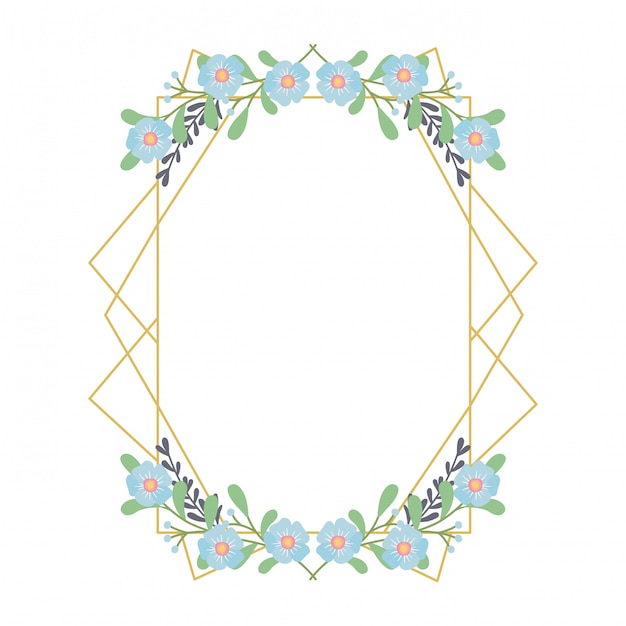 Isolated rustic flowers frame