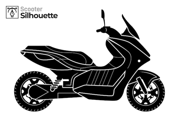 Isolated scooter silhouette illustration