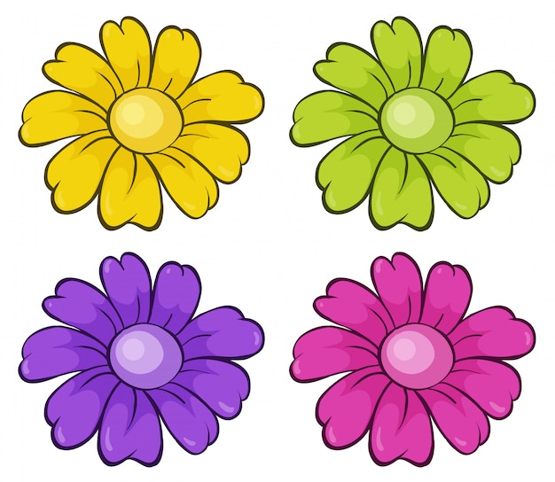 Vector isolated set of flowers