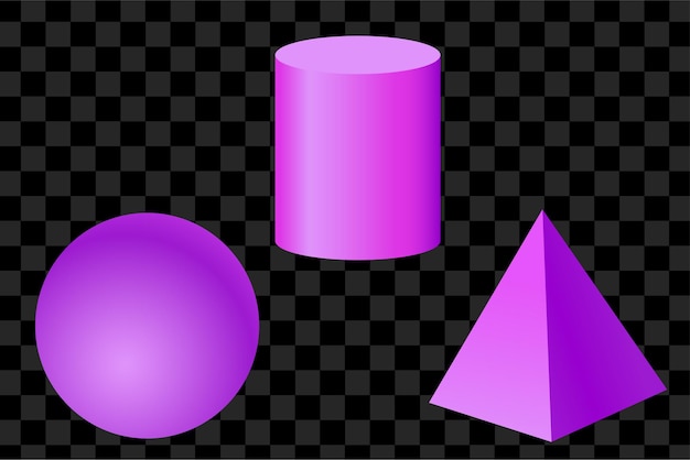 Vector isolated shape with purple gradient color. abstract 3d