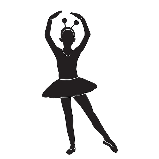 isolated silhouette of a ballerina tutu skirt