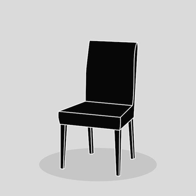 Vector isolated silhouette chair icon