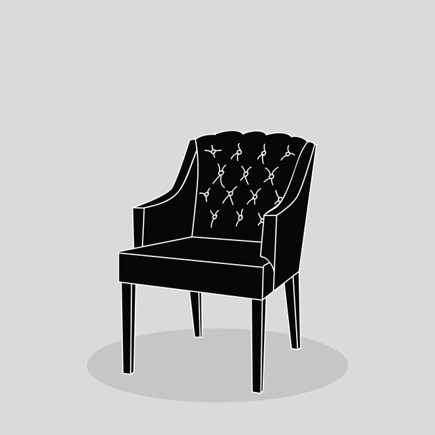 Vector isolated silhouette chair icon