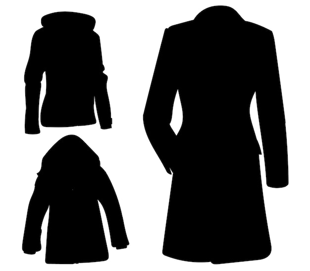 Isolated silhouette jacket coat