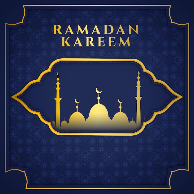 Isolated 실루엣 모스크 Ramadan Kareem 소셜 미디어 포스터