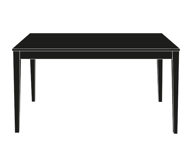 isolated silhouette of the table