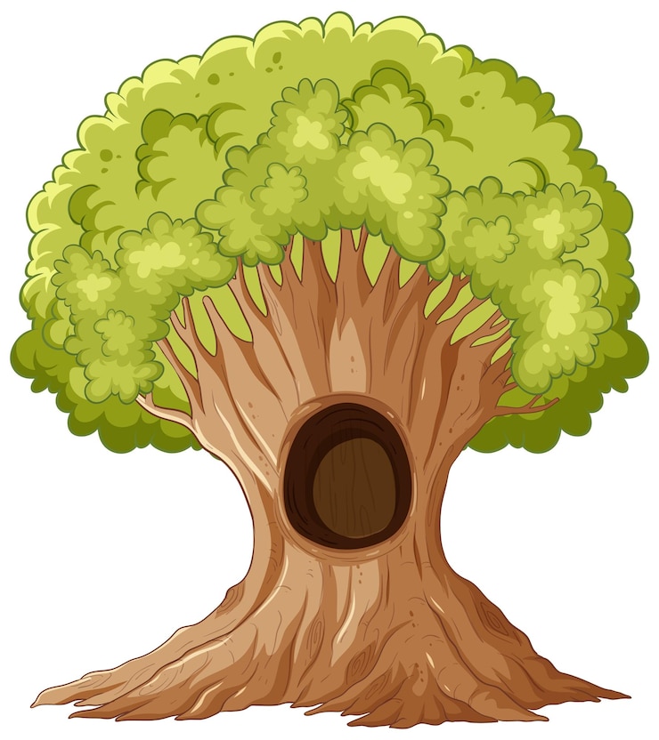 Vector isolated simple tree cartoon