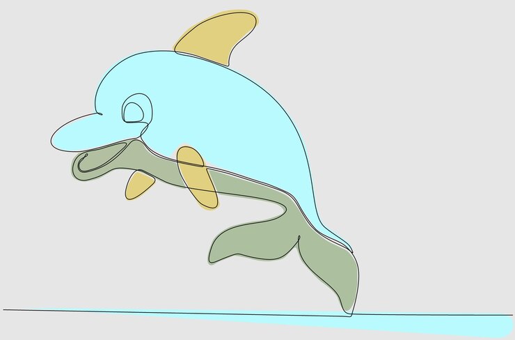 Vector isolated single line drawing continuous fish premium vector