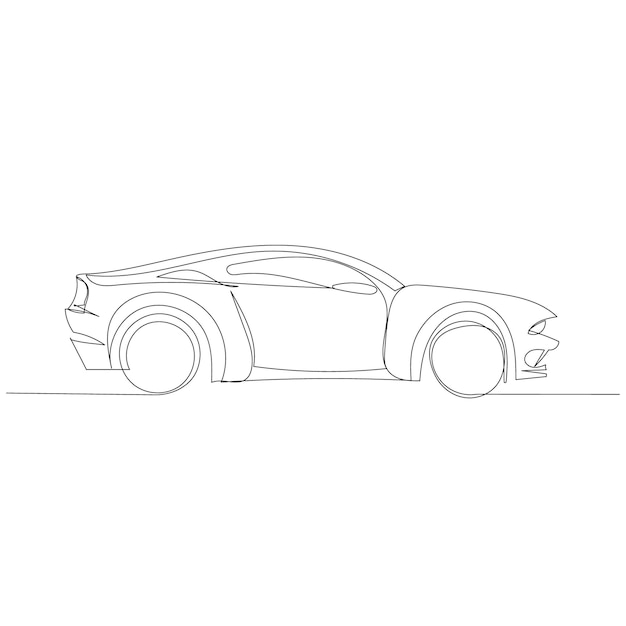 Isolated sketch one line drawing car