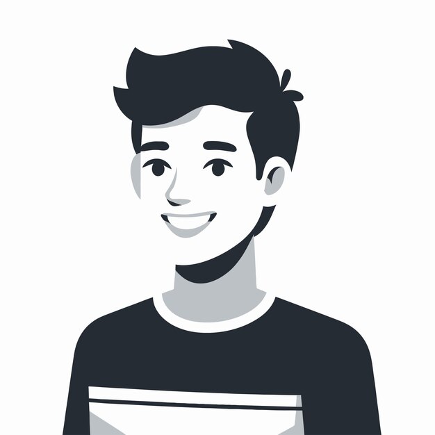 isolated Smiling Young Man Avatar solid vector Illustration