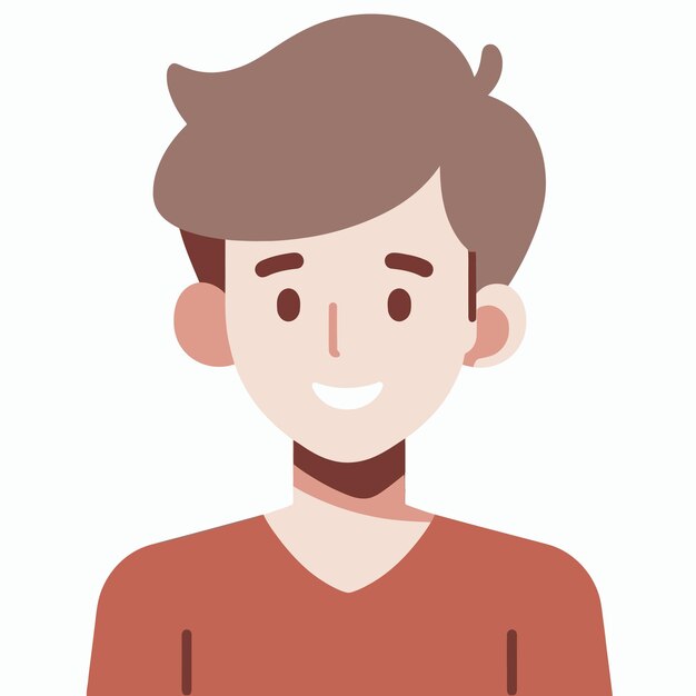 isolated Smiling Young Man Avatar solid vector Illustration