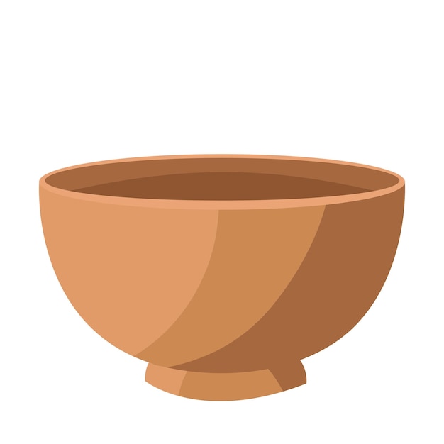 Изолированная иллюстрация объекта спа-терапии деревянная чаша