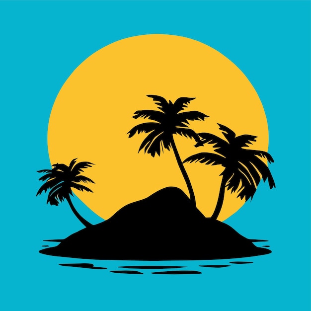 Vector an isolated summer island illustration or logo