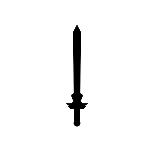 An isolated sword icon on a white background Fantasy Warrior weapons design silhouette