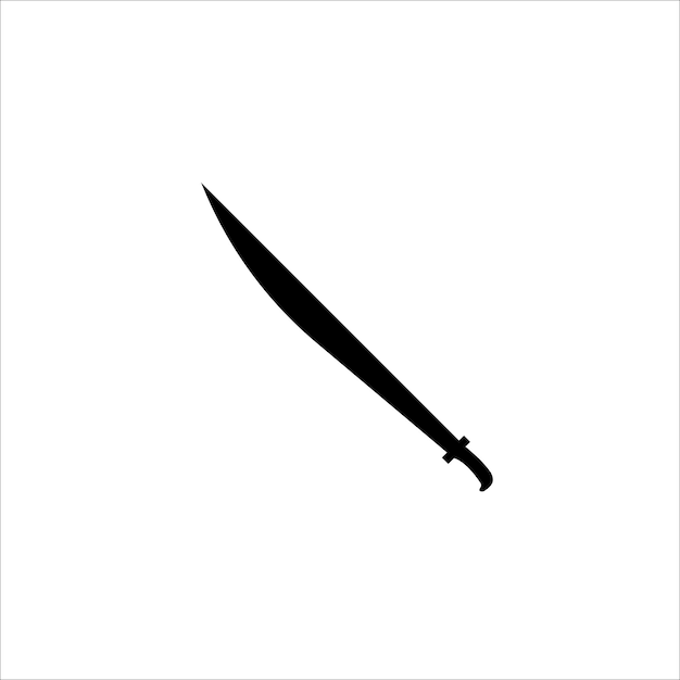 An isolated sword on white background pirates and executioner sword ancient weapon design silhouette