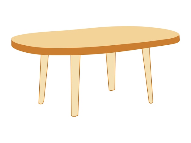 Isolated Table Vector on White