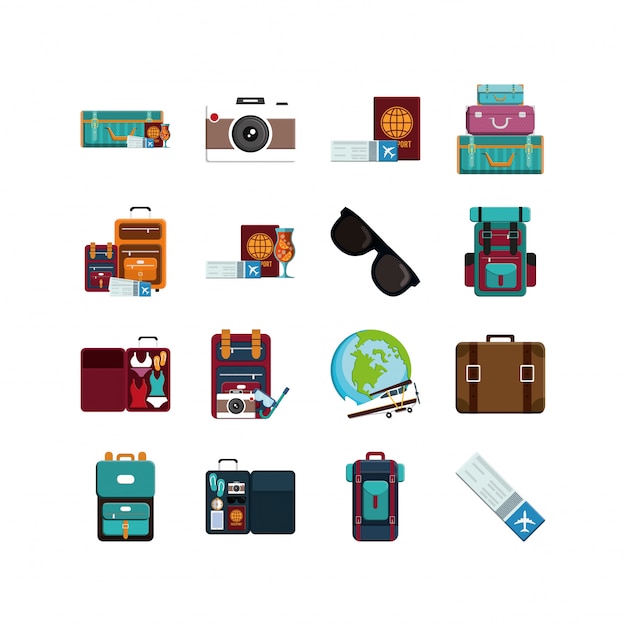 Isolated travel and airport icon set vector design