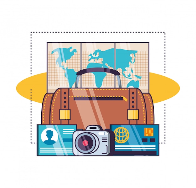 Vector isolated travel icon set