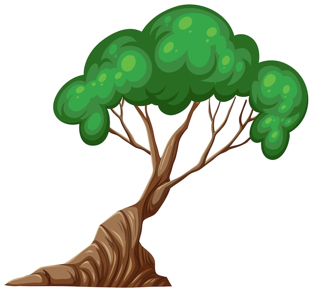 An isolated tree cartoon