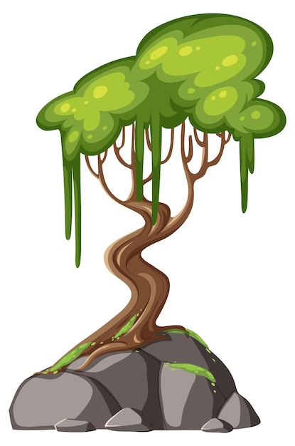 An isolated tree cartoon